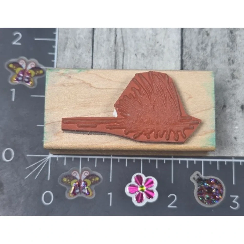 Double D Tall Grass Water Reeds Pond 1997 Rubber Stamp Wood #P115